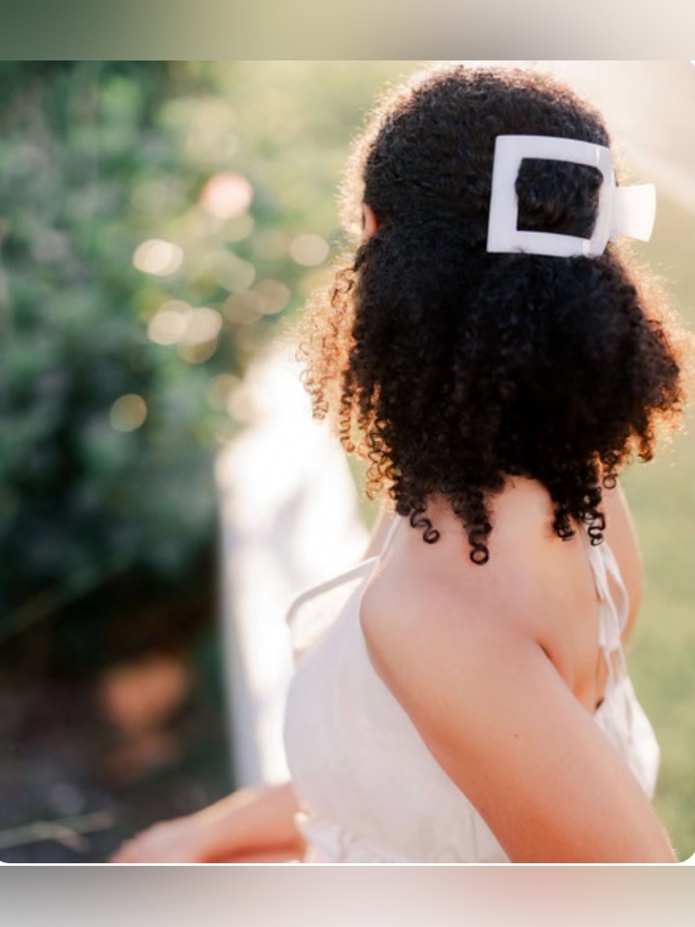 TELETIES Coconut White Large Flat Hairclip. - Picture 6 of 13